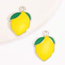 5/10/15/25 Pcs Yellow Lemon Charms Pendant Enamel Fruit Jewelry Gold Plated Plant Beads With Hole For DIY Bracelet Necklace Keychain Earrings Craft Art Accessories Hair Clip Decorations