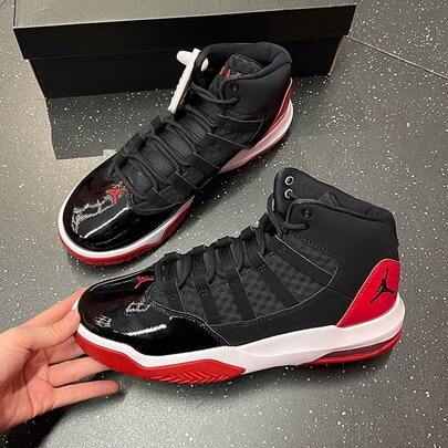 Nike New Boys' Basketball Shoes, AIR JORDAN Cushioned And Durable Mid-Top Athletic Casual Shoes