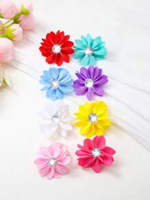 889pcs/Set Girls Flower Heart Bow Cute Simple Princess Hair Clips, Hair Ties, Hair Bands, Hair Accessories Set, Suitable For Daily Use And Gift