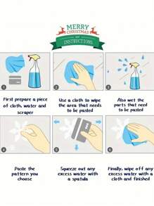 2 张/51 件玻璃圣诞窗贴、圣诞贴纸装饰、节日圣诞老人、驯鹿、雪人、雪花贴纸、派对装饰