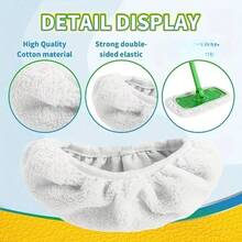 3-Piece Set Of Durable White/Green Mop Cloth, Home Cleaning And Mop Accessories, Instantly Absorbs Water Stains, Suitable For Smooth Surfaces Or Wooden Floors - trắng - Xem 4