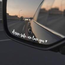 3X Drive Safe We Love You Rearview Mirror Decal, Car Mirrors Sticker, Car Stickers Women, I Love You Drive Safe Mirror Sticker - Drive Safe We Love You - View 8