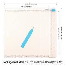 12x12 英寸多用途装饰和记分板；裁纸器，用于 DIY 卡片制作和工艺品制作，多用途装饰和记分板，裁纸器，替换刀片，裁纸器切割/记分刀片 - 彩色 - 查看 11