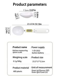 1 pieza Cuchara medidora electrónica para alimentación de mascotas, precisa hasta 0.1g, incluye batería y regla de medición, admite cuatro unidades de medida: gramos, onzas, granos y quilates - Multicolor - Ver 11