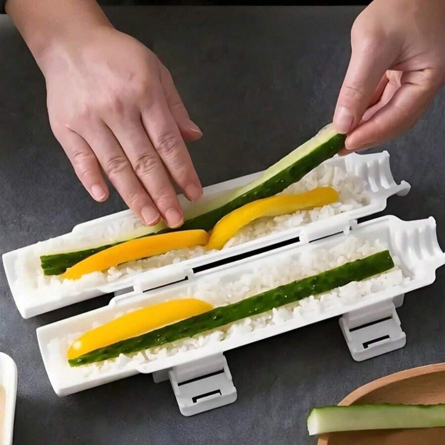 1 件创意寿司制作器，家用圆柱形寿司模具，DIY 寿司工具（参考图 4） - 彩色 - 查看 1