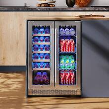 24-Inch Dual Zone Wine & Beer Fridge, Built-In Or Freestanding Beverage Refrigerator With Adjustable Shelves And Glass Door, Holds 20 Bottles & 207 Cans, 34–68℉ For Kitchen Bar Office - Dual Zone-78 Cans+20 Bottles - View 10