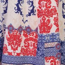 SheKaf - Vestido largo de verano para mujer, casual, suelto, sin mangas, tirantes delgados, con bolsillos - Azul Rojo Patchwork Sp014 - Ver 5