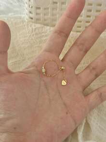 1pc S925 Silver Plated 14K Gold Olive Green Zirconia Adjustable Soft Ring For Women, Hypoallergenic Niche Design Midi Ring - Yellow Gold - View 12