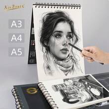 艺术家素描本 - 160g 30页双螺旋圈艺术生专用A3 A4 A5素描手绘本加厚水彩纸,顶部螺旋,适合所有场合的理想礼物 - 素描本 - 查看 2