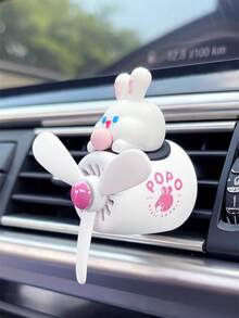 1 pieza Ambientador de coche con forma de hélice giratoria de conejo/panda/perro, difusor de aromaterapia con ventilador, colgante de aroma, decoración interior, regalo para conductoras en Pascua