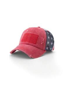 1PC Adjustable Men's Breathable Mesh Trucker Hat With American Flag, Women's Baseball Cap With Ponytail Hole, Distressed Black Mesh Embroidery Baseball Cap, Suitable For Outdoor Sports, Golf, Fishing And Casual Wear|Baseball Cap. Trucker Hat For Women