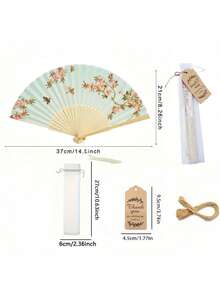 4/20/40pcs Per Set, White/Pink Wooden Folding Fan, Creative Romantic Design For DIY, Gift Set, Bridesmaids Handheld Folding Fan For Bridal Shower Decoration, Perfect Wedding Gift And Party Accessory For Parties And Events, Folding Fan For Women - Multicolor - View 10