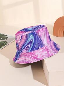1 pezzo Cappello a secchio reversibile da donna a fantasia tie-dye, cappello estivo pieghevole per protezione dal sole, adatto per uso quotidiano e viaggi