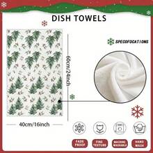 2pcs Christmas Themed Towels, Designed With Christmas Tree And Snowflake Pattern Printed Towels, Machine Washable, Heat-Resistant, Absorbent And Reusable, Suitable For Room Decoration, Kitchen And Bathroom Towels, Party Decoration, Home Decoration, Making It An Ideal Holiday Gift For Christmas. - Multicolor - View 4