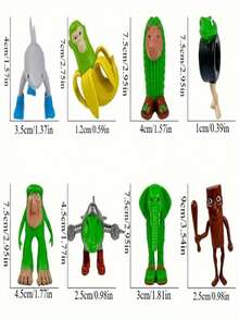 8 件套意大利风格 Brainrot Tralalero Tralala/Tung Tung Tung Sahur 雕像小雕像，抽象塑料模型家居装饰，适合万圣节和复活节装饰，送给朋友和家人的有趣礼物 - 彩色 - 查看 5