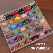 10-36 卷/盒编织线套装 - 1mm 多色编织线，用于珠宝制作，非弹性工艺线，色彩鲜艳，用于礼品包装和 DIY 配件，用于手链制作