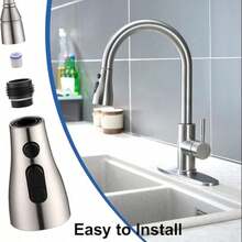 3-Mode Kitchen Faucet Head, 360° Swivel High-Pressure Sprayer Nozzle, Kitchen Sink Faucet Replacement - Multicolor - View 3