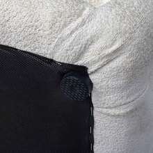 Stylish White Rectangular Tufted Ottoman In Beach Boucle Fabric – Versatile Seating And Storage Solution For Home Decor