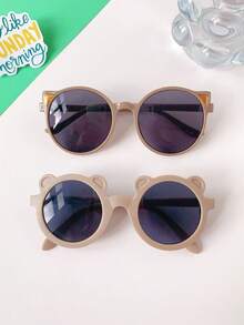 2/4 Pcs Kids Cartoon Cat Ear & Bear Ear Decorative Glasses - Multicolor - View 5