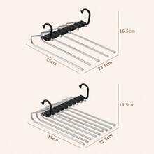 1 件不锈钢多层裤架，可折叠衣柜衣架，裤子收纳架，无缝防滑收纳架 - 彩色 - 查看 2