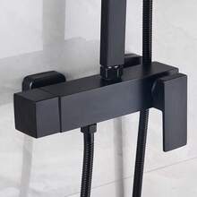 Shower System With Thermostat Shower Fitting Rain Shower Shower Shower Column Shower Set - 黑色 - 查看 11