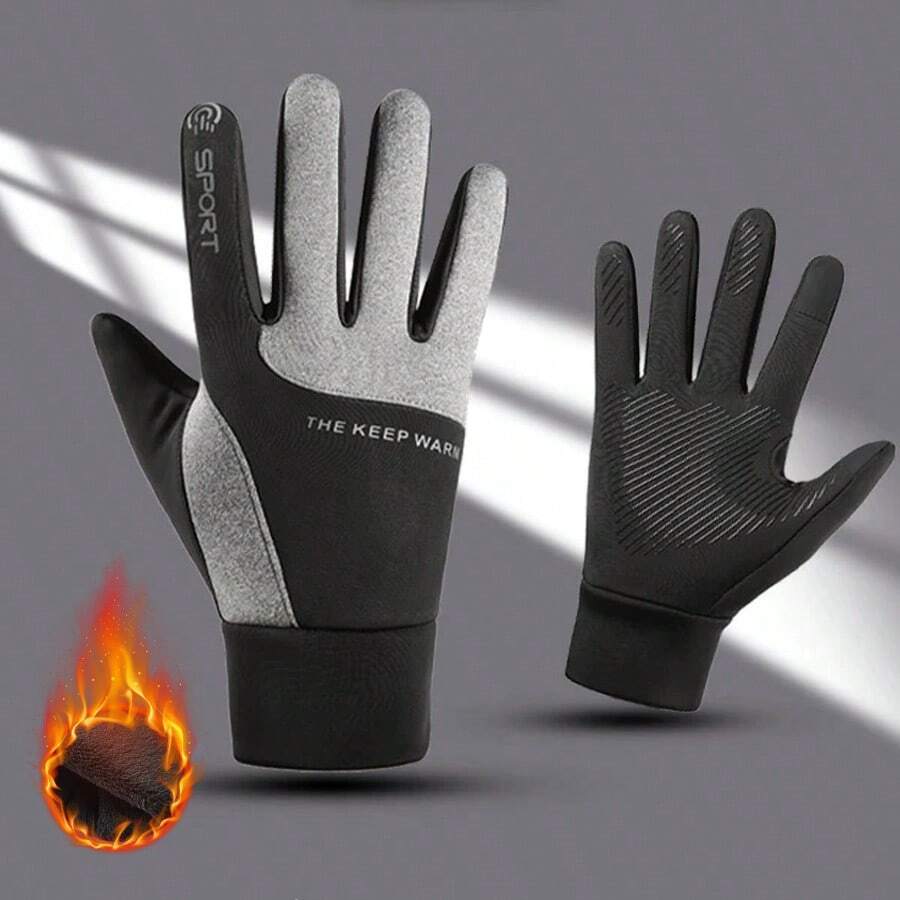 Guantes térmicos de invierno a prueba de agua y viento, con pantalla táctil, antideslizantes y con calefacción para mantener las manos calientes para senderismo, conducción, running y ciclismo