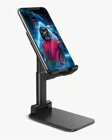 Universal Adjustable & Foldable Mobile Holder Tabletop Phone Desk Stand: Multi-Angle, Anti-Slip Mobile Stand Compatible With All Device - White - View 12