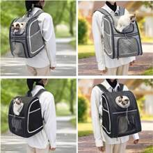 Dog Backpack, Load Capacity Up To 8 Kg, Portable And Foldable Cat Backpack, Breathable And Lightweight, Travel Backpack For Pets, 31.6 X 28.5 X 40 Cm