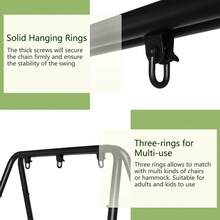 133*137*180cm Wrought Iron Four-Legged Standing 200kg Three Rings Hanging Chair Frame - Black - View 7