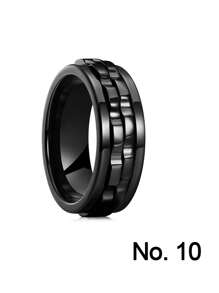 1 szt. Obrotowy pierścień zębaty ze stali tytanowej, pierścień na palec z motywem koła zębatego łagodzącego stres i przeciwlękowego