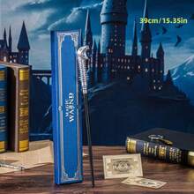 Warner Bros Bacchetta magica di Harry Potter - Bacchette dei personaggi del film ufficialmente autorizzate, realizzate in resina con anima in metallo incorporata per maggiore durabilità e resistenza alla rottura [Garanzia di autenticità] - Bacchetta di Lucius Malfoy, bacchetta di Hermione Granger. Perfetta per feste, esibizioni, cosplay, collezioni e regali