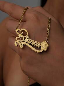 Colar Personalizado com Borboleta e Coração com Nome, Personalize o Seu Nome, Material de Aço Inoxidável, Design Exclusivo, Elegância da Moda, Versátil, Atraente; Colar Figareo Personalizado, Design Fashion Europeu e Americano de Hip Hop, Inclui Colar com Letra em Ondas Corroídas, Acompanha Caixa de Presente Sofisticada de Alta Qualidade, Adequado para Uso Diário e Festa, Ótimo para Casamentos, Presente Ideal para Namorada, Amigos, Perfeito para Dia dos Namorados, Dia das Mães