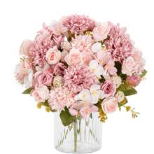 1 Pieza Flores artificiales de peonía de seda Ramo de hortensias para decoración de boda DIY, material para corona, flores para sujetar en la muñeca, en el pecho, en la cabeza, decoración para el auto de bodas, decoración de arco del dintel, para decorar el hogar, el comedor, el dormitorio, floreros, materiales de decoración para fiesta de cumpleaños, regalos para el Día de San Valentín y Año Nuevo