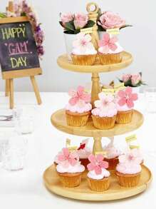 60pcs-Edible Cherry Blossoms Cupcake Toppers Edible Cherry Blossoms Flowers Cake Decorations Wafer Paper Flowers Cupcake Topper For BabyShower Wedding Birthday Party Decorations Supplies Colorful,Spring Theme Party