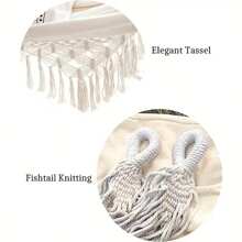 2 In 1 Bohemian Canvas Hammock And Swinging Chair Outdoor Camping Woven Tassels Swing Hammock Frame Portable Indoor-Outdoor Garden - Multicolor - View 9