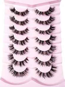 7 Pairs Messy Natural Cat Eye Lashes Clear Band Lashes Cat Eye Look Wispy Lashes Eye End Elongated Full Strip Soft Natural Realistic False Eyelashes Strip Lashes,Lashes,Eyelashes,Fake Lashes - Cat Eye Lashes - View 3