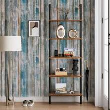 1 rollo de papel tapiz autoadhesivo de grano de madera azul - papel tapiz de vinilo removible y autoadhesivo, conveniente para decoración del hogar, fondo de TV, gabinetes, cómodas, papel tapiz decorativo, adhesivos de pared, decoración de habitación