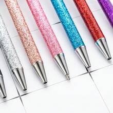 Push Button Gold Powder Ball Point Pen, Metallic Ballpoint Pen For Office & Student, Gift Stationery - Multicolor - View 3