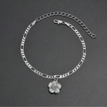1 pièce Bracelet de cheville hawaïen avec hibiscus pour femmes, bijoux plaqués or, chaîne de pied à la mode pour accessoires d'Afrique