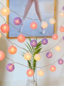 1pc 1.5/3m 10/20 LED Home Decor Macaron Color Thread Ball LED Fairy String Lights, Simplicity And Individuality Indoor Bedroom Wall Decorative Fairy Lights, Wedding Birthday Party Decor Lights, Christmas Tree Decorative Light String