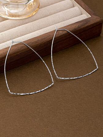 2 pièces/set Boucles d'oreilles créoles géométriques minimalistes, bijoux élégants comme cadeau pour femmes