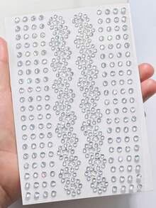 360 件 3D 闪光脸星圆形钻脸贴纸，360 件 1 张脸部宝石闪亮闪光装饰，适合开学季/日常派对/音乐节化妆舞会 DIY，360 件闪亮水钻宝石脸贴纸可贴于头发、眼睛、脸部、身体 - 彩色 - 查看 4