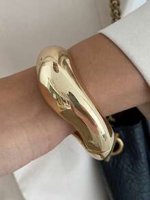 1 Stück/3 Stücke/Set Bohème geometrisches Vintage-Armband aus glattem Harz in Trommelform, luxuriös, lässig, für den Alltag, Paare, Urlaub, Party, Streetstyle, geschwungenes Metallarmband als Geschenk (Material und Farbe des Armbands können vom tatsächlichen Produkt abweichen)