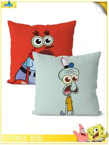 SpongeBob SquarePants 1pc Themed Cartoon Pattern Pillowcase, Featuring , Squidy, Mr. Kcrab, Made Of Super Soft And Comfortable Polyester Material, Machine Washable, Suitable For Sofa, Bed, Bedroom And Living Room Decoration, All Year Round, Sofa Supplies, Bedding Gifts, No Filling Pillowcase, Valentine's Day Gift, Christmas Gift, Birthday Gift, Anniversary, Special Day - Multicolor - View 14