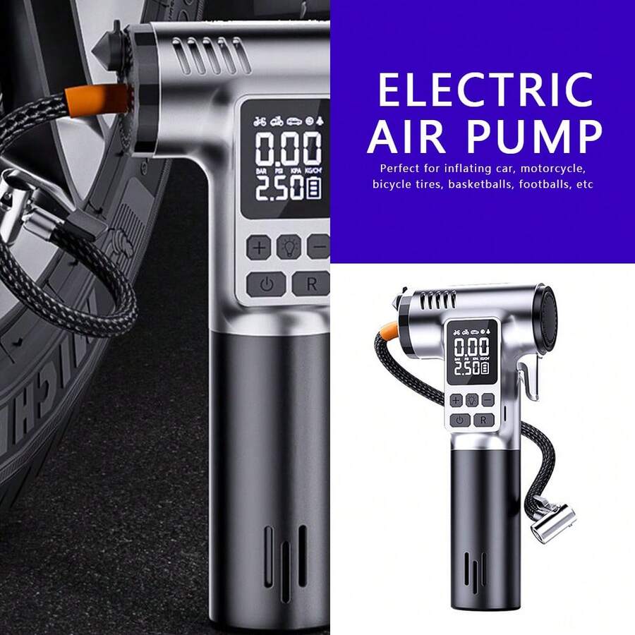 Multipurpose Air Pump Built-In Powerful Motor With 5 Inflation Modes 3 Lighting Modes Window Breaker Seat Belt Cutter The Best Gift For Men - Black - View 1