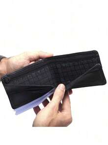 Carteira Masculina Grande Couro Elegante Porta Cartões Porta Documentos Porta Moedas Lançamento - Preto - Visão 5