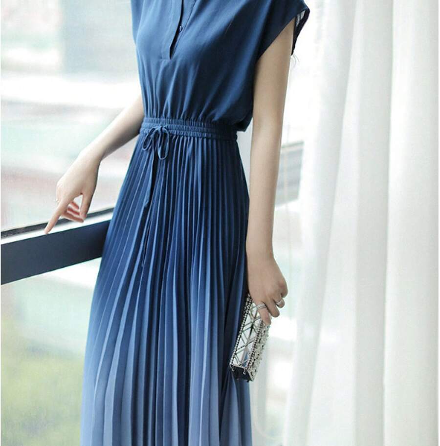 Women Midi Dresses - 藍色 - 查看 1