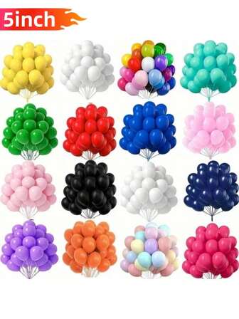 28/48/98st. Diverse feestballonnen, latexballon in bulk van 5 inch, essentiële feestdecoraties voor feesten, verjaardagen, bruiloften, zomerfeesten en alle feestdagen