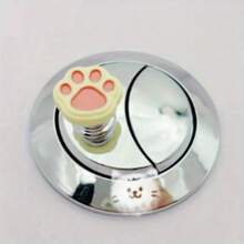 Modern Cat Paw Shaped Toilet Flush Button, Plastic Dual-Flush Tank Lever, Bathroom Flush Replacement Part
