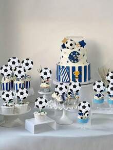 100 件/套足球俱乐部杯主题蛋糕装饰竹签水果串派对装饰品 - 彩色 - 查看 7